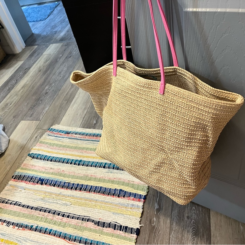 Vera Bradley Pink and Tan Tropical Tote - Picture 4 of 6
